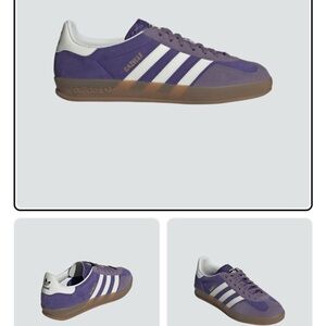 adidas gazelle Purple and White Athletic Shoes